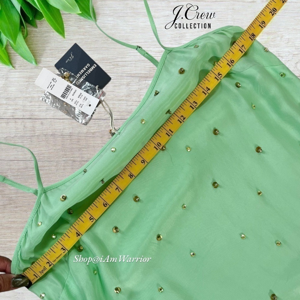 J.Crew Collection NWT long mint jeweled slipdress *shop@iamwarrior - Picture 6 of 10
